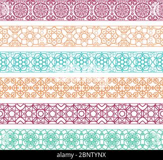 Logo tribale colorato con forme geometriche. Stile indiano Illustrazione Vettoriale