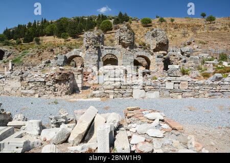 Le rovine della città antica di Efeso in Turchia. Foto Stock