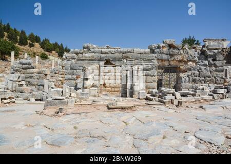 Le rovine della città antica di Efeso in Turchia. Foto Stock