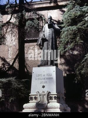 PLAZA DE LA ENCARNACION-MONUMENTO A LOPE DE VEGA. Posizione: ESTERNO. MADRID. SPAGNA. LOPE DE VEGA FELIX. Foto Stock