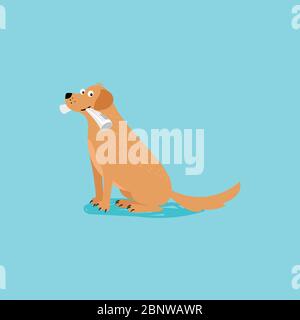 Vettore cartone animato cane felice con giornale, modello di carta Illustrazione Vettoriale