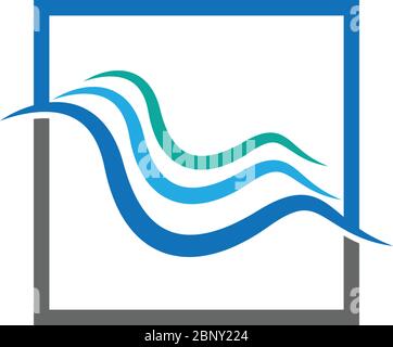 Illustrazione dell'icona del concetto di logo Wave Illustrazione Vettoriale