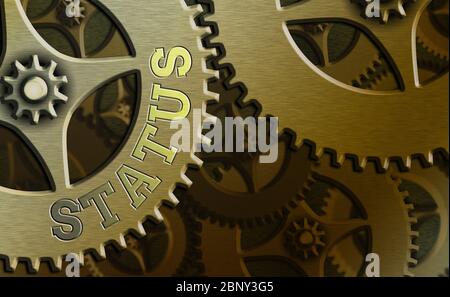 Segno di testo che mostra lo stato. Situazione del testo di foto di affari ad un tempo particolare durante una posizione professionale di processo Foto Stock