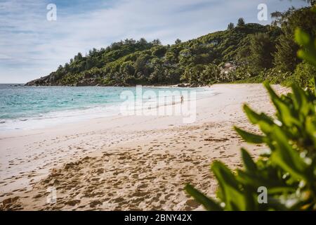 Bella spiaggia Anse Intendance alle Seychelles, isola di Mahe Foto Stock