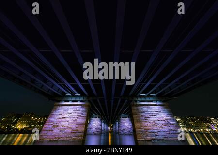 Il George Mason Memorial Bridge di notte a Washington, D.C. Foto Stock