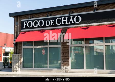 Un cartello con il logo all'esterno di un ristorante Fogo de Chao situato a King of Prussia, Pennsylvania, il 4 maggio 2020. Foto Stock