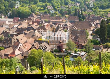 Villaggio di Andlau in alsazia in francia Foto Stock