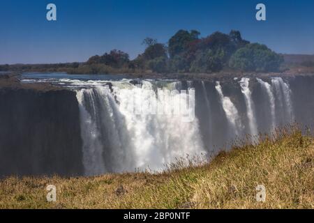 Victoria Falls Zimbabwe nel mese di settembre Foto Stock