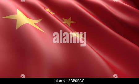 Bandiera ondulata della Cina Foto Stock