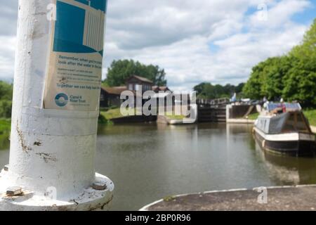 Hatton Locks, Grand Union Canal, Warwickshire Foto Stock
