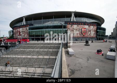 Emirates Stadium, sede dell'Arsenal, oggi avrebbe dovuto vedere l'Arsenal affrontare Watford in quella che sarebbe stata la loro ultima partita della Premier League della stagione 19/20. Foto Stock