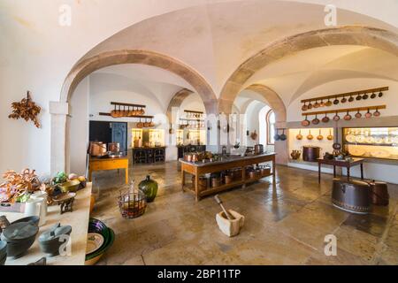 Cucina del Palazzo Nazionale pena, famoso punto di riferimento, a Sintra, Portogallo Foto Stock