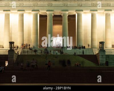 Lincoln Memorial esposizione lunga. Foto Stock