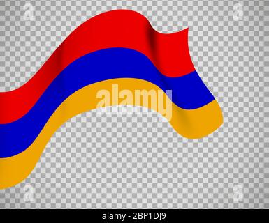 Icona bandiera Armenia su sfondo trasparente. Illustrazione vettoriale Illustrazione Vettoriale