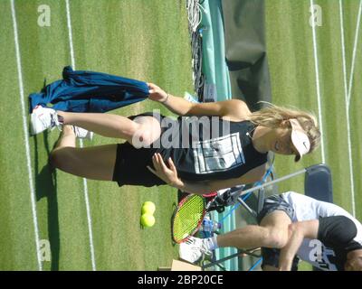 Elina Svitolina allenarsi/scaldare/allenarsi presso il Nature Valley Classic, Edgbaston, Birmingham, il 22 giugno 2018, quarto di finale giorno Foto Stock