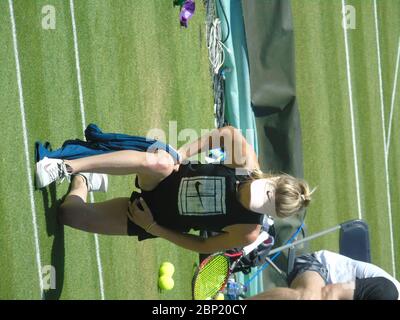 Elina Svitolina allenarsi/scaldare/allenarsi presso il Nature Valley Classic, Edgbaston, Birmingham, il 22 giugno 2018, quarto di finale giorno Foto Stock