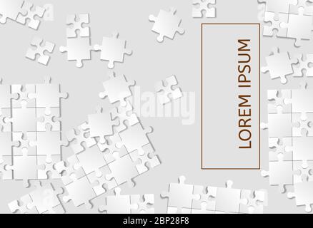 Sfondo Puzzle. Jigsaw Puzzle Banner. Forma del modello. Sfondo astratto. Illustrazione Vettoriale