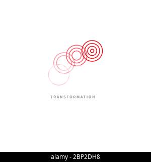 Coaching con il logo. Trasformazione del logo, trasformazione isolata su sfondo bianco. Simbolo del pullman. Sviluppo nel business Illustrazione Vettoriale