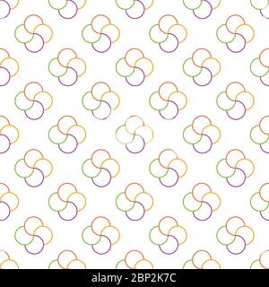 Astratto fiore geometrico multicolore motivo senza giunture sfondo. Vettore griglia senza giunture trama Illustrazione Vettoriale