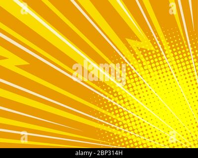 sfondo pop art dei raggi a zigzag gialli Illustrazione Vettoriale