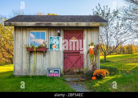 Whetstone Valley Farm Maple Syrup Store, West Brattleboro, Vermont Foto Stock