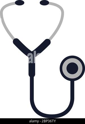 Icona stetoscopio medico salute vettore illustrazione piatta Illustrazione Vettoriale