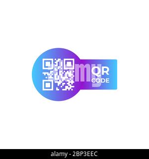 Icona codice QR in stile piatto alla moda isolata su sfondo bianco. Simbolo per il design del sito Web, il logo, l'app, l'interfaccia utente. Illustrazione vettoriale, EPS Illustrazione Vettoriale