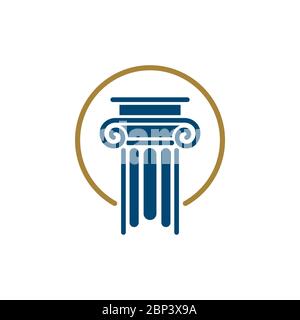Progettazione Dell'Illustrazione Del Modello Di Logo Dell'Ufficio Di Diritto Del Pilastro. Vettore EPS 10. Foto Stock