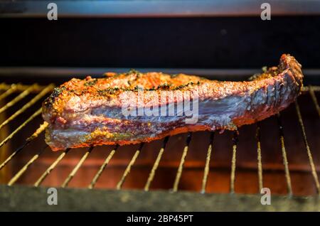 Bella foto di manzo Brisket (Brisket punto fine) Foto Stock