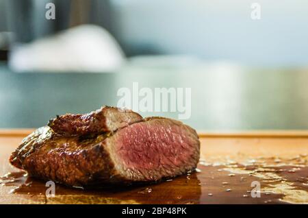 Bella foto di manzo Brisket (Brisket punto fine) Foto Stock
