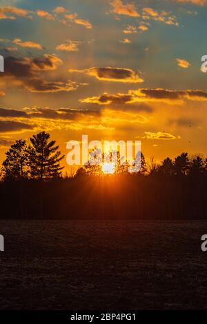 Tramonto a Weirgor, Wisconsin. Foto Stock