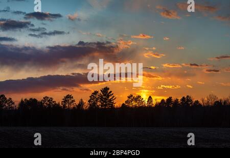 Tramonto a Weirgor, Wisconsin. Foto Stock