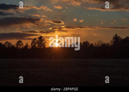 Tramonto a Weirgor, Wisconsin. Foto Stock