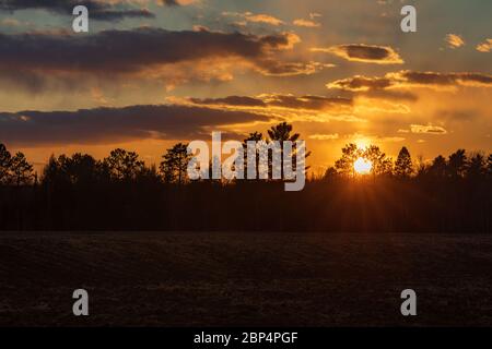 Tramonto a Weirgor, Wisconsin. Foto Stock