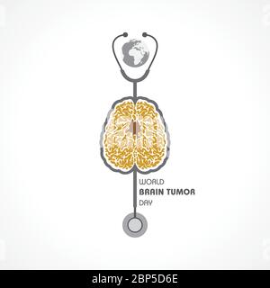 Illustrazione del vettore World Brain Tumor Day. Adatto per biglietti d'auguri, poster e striscioni. Illustrazione Vettoriale