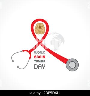 Illustrazione del vettore World Brain Tumor Day. Adatto per biglietti d'auguri, poster e striscioni. Illustrazione Vettoriale