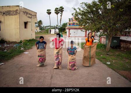 Tamilnadu, giochi di villaggio regionale Foto Stock