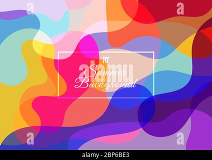 Sfondo colorato astratto costituito da una sovrapposizione a forma d'onda fluida. Stile estivo. Illustrazione vettoriale Illustrazione Vettoriale