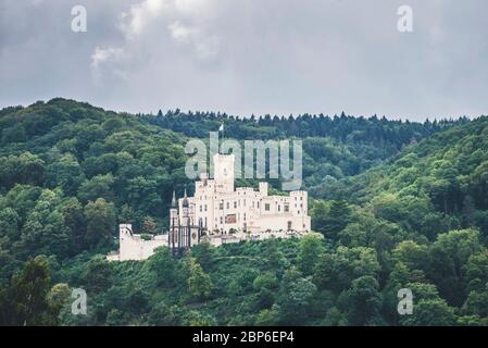 Vista sul Castello di Stolzenfels Foto Stock