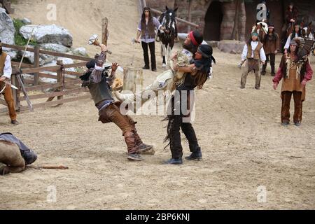 Alexander Klaws (Winnetou), introduzione stampa della nuova stagione del Kayl May Festival sotto avvoltoi - il Figlio del Baehrenjaeger, Bad Segeberg, 21.06.2019 Foto Stock