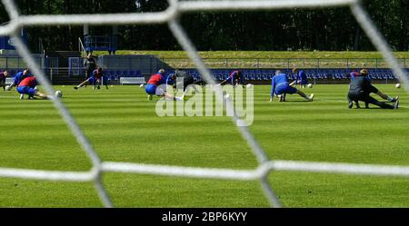 Città di Duisburg, Germania. 2020 maggio, 19. Calcio primo: 3 Bundesliga: Stagione 20/15.05.2020:   inizio della formazione di squadra a MSV Duisburg Training | utilizzo in tutto il mondo Credit: dpa/Alamy Live News Foto Stock