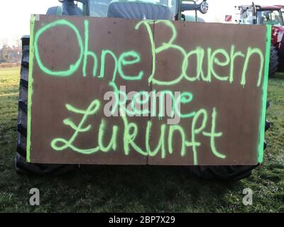 Farmers' demo il 17 gennaio 2020 a Magdeburgo Foto Stock