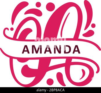 Lettere in due parti nome vettore disegno calligrafico floreale monogramma o logo. Lettera A con caratteri maiuscoli e ricci. Floreale di nozze Illustrazione Vettoriale