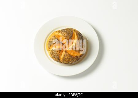 Kaiser roll - parte di una tipica prima colazione austriaca Foto Stock