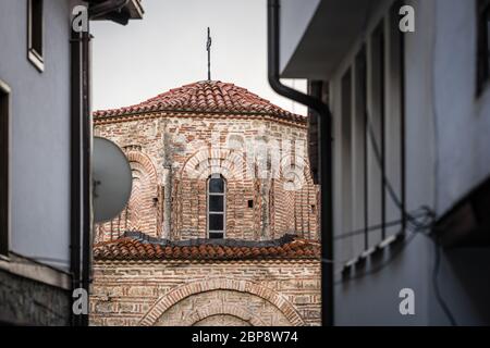 Cupola della Sveta Sofija vecchia chiesa a Ohrid Macedonia del nord Foto Stock