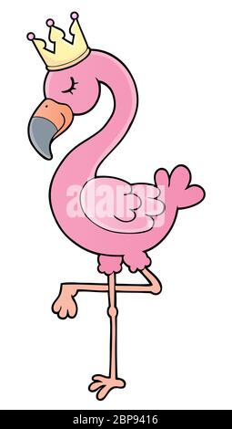 Flamingo con tema corona immagine 1 - illustrazione immagine. Foto Stock