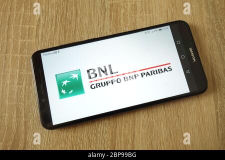 Logo Banca Nazionale del lavoro visualizzato sullo smartphone Foto Stock