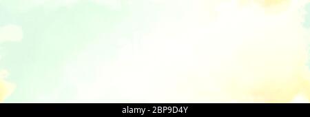 Sfondo astratto ad acquerello con vernice ad acqua con colore verde grigio chiaro, melone e limone chiffon. Può essere utilizzato come banner web o backgro Foto Stock