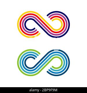 Infinity Ornament Lines Logo Template Illustration Design. EPS vettoriale 10. Foto Stock