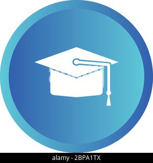 Bella icona del vettore glyph del cappuccio di graduazione Illustrazione Vettoriale